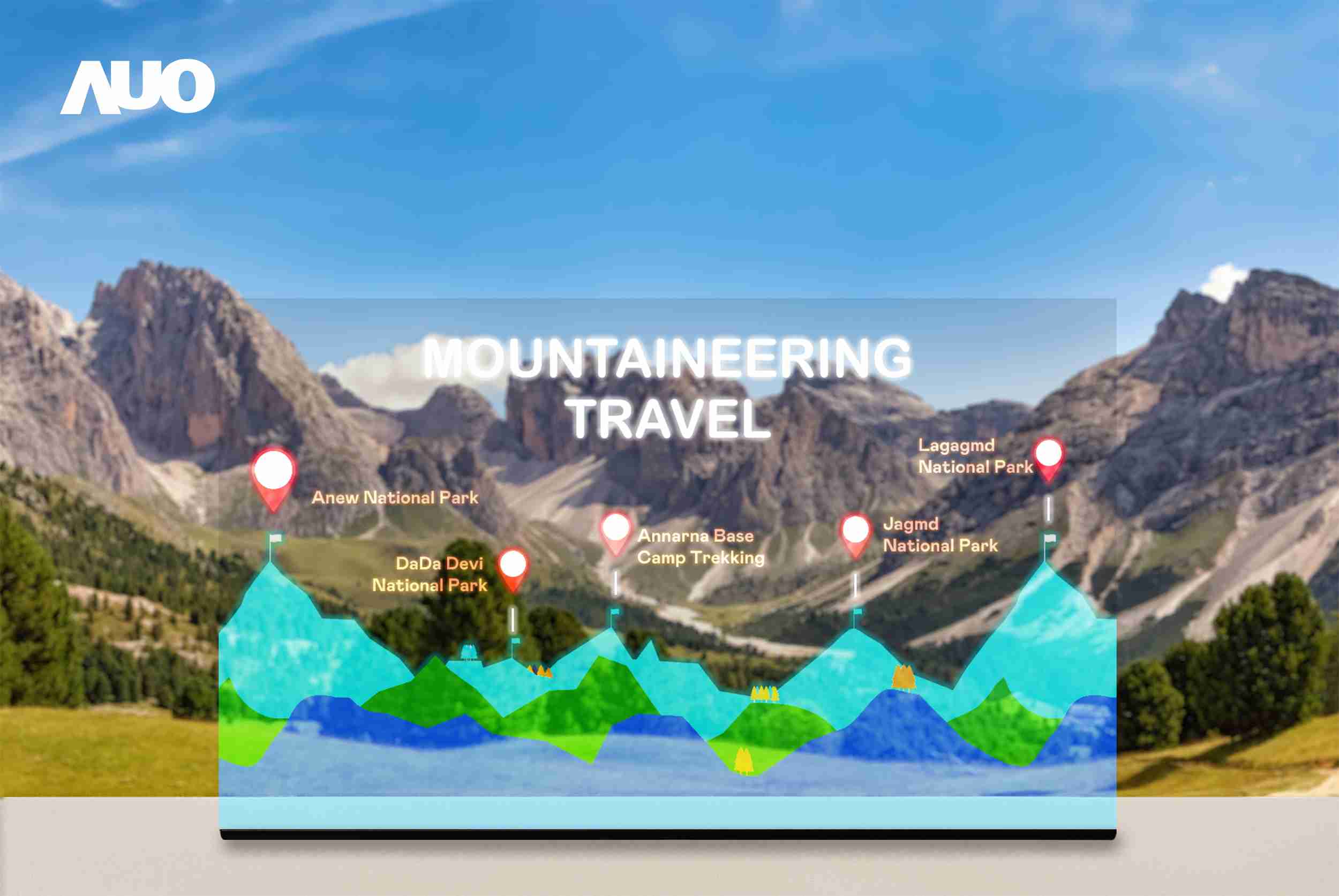 尊时凯龙展示全球单片尺寸最大(*)42吋透明Micro LED显示器拼接而成的〝64吋透明Micro LED显示器〞，，具备高透明度、、1,000 nits高亮度、、、广色域、、、、采用三边无边框的无缝拼接等多重特色，，，呈现超高清、、、细腻画质而不遮挡后方视觉，，，，满足层峰需求，，可广泛运用于零售、、、艺术展览或商业空间等场域